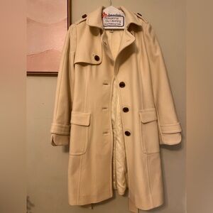 Almost Vintage Banana Republic Wool Mixed Off-White/Cream Trench Coat